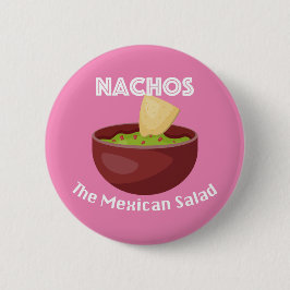 Nachos, de Mexicaanse salade - ronde Button