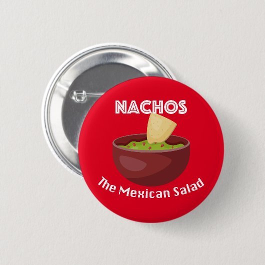 Nachos, de Mexicaanse salade - ronde Button (Voorkant /achterkant)