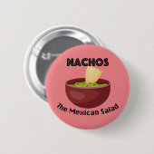 Nachos, de Mexicaanse salade - ronde Button (Voorkant /achterkant)