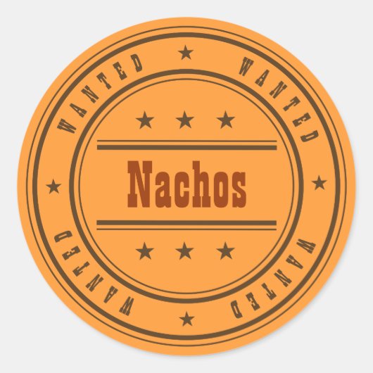 Nachos GEZOCHT Bericht aanpassen Ronde Sticker (Voorkant)