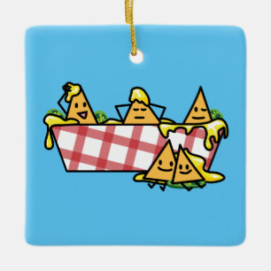 Nachos Melted Cheese Jalapeno Nacho tortilla chips Keramisch Ornament