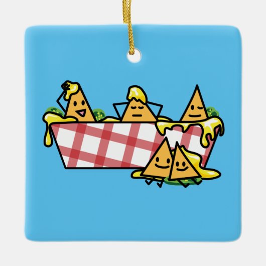 Nachos Melted Cheese Jalapeno Nacho tortilla chips Keramisch Ornament (Voorkant)
