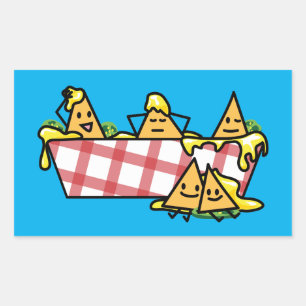 Nachos Melted Cheese Jalapeno Nacho tortilla chips Rechthoekige Sticker
