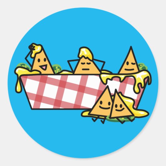 Nachos Melted Cheese Jalapeno Nacho tortilla chips Ronde Sticker (Voorkant)