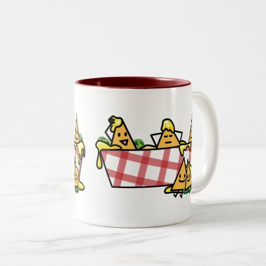 Nachos Melted Cheese Jalapeno Nacho tortilla chips Tweekleurige Koffiemok (Voorkant rechts)