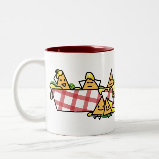 Nachos Melted Cheese Jalapeno Nacho tortilla chips Tweekleurige Koffiemok (Links)