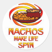 Nachos Spin Ronde Sticker (Voorkant)