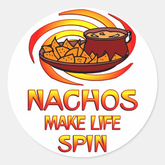 Nachos Spin Ronde Sticker (Voorkant)