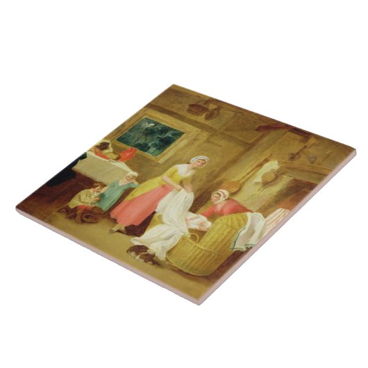 Nacht, 1799 (olie op canvas) (zie 127218-220) tegeltje (Zijkant)