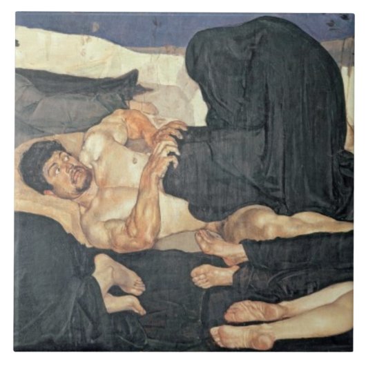 Nacht, 1890 (olie op canvas) tegeltje (Voorkant)