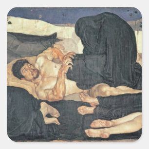 Nacht, 1890 (olie op canvas) vierkante sticker