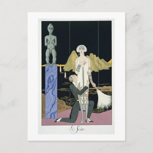 Nacht, 1925 (pochoir print) briefkaart (Voorkant)