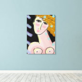 Nacht 2 Abstract digitaal portret van een vrouw Canvas Afdruk (Insitu (Houten vloer))