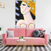 Nacht 2 Abstract digitaal portret van een vrouw Canvas Afdruk (Insitu (Woonkamer))