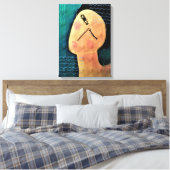 Nacht Abstract Digitaal Schilderen van een Vrouw Canvas Afdruk (Insitu (Slaapkamer))