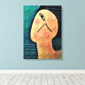 Nacht Abstract Digitaal Schilderen van een Vrouw Canvas Afdruk (Insitu (Houten vloer))