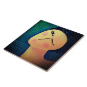 Nacht Abstract Digitaal Schilderen van een Vrouw Tegeltje (Zijkant)