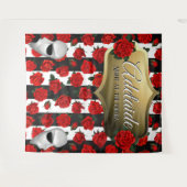 Nacht bij de Opera| Rode Rozen Elegante Achtergron Wandkleed (Voorkant (horizontaal))