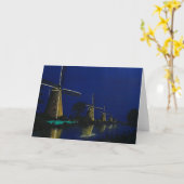 Nacht bij Kinderdijk Kaart (Gele Bloem)