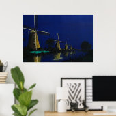 Nacht bij Kinderdijk Poster (Thuiskantoor)