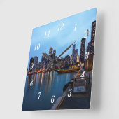 Nacht bij Navy Pier Wandklok (Hoek)