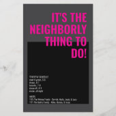 Nacht Blockparty Retro Type Buurt Event Flyer (Achterkant)