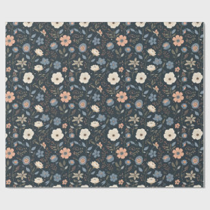 Nacht Bloemendonkere Botanische Esthetiek Cadeaupapier