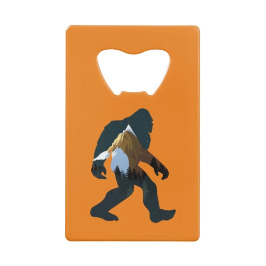 Nacht Bos Bigfoot Creditkaart Flessenopener (Voorkant)