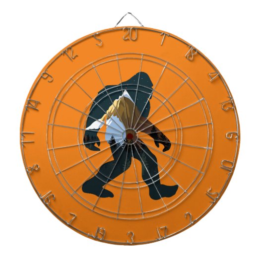Nacht Bos Bigfoot Dartbord (Voorkant)
