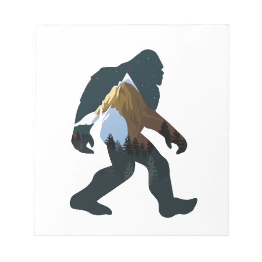 Nacht Bos Bigfoot Notitieblok (Voorkant)