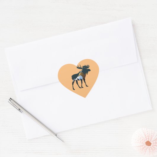 Nacht Bos Eland Hart Sticker (Envelop)