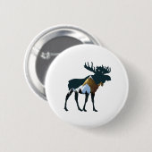 Nacht bos eland ronde button 5,7 cm (Voorkant /achterkant)