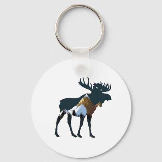 Nacht bos eland sleutelhanger (Voorkant)