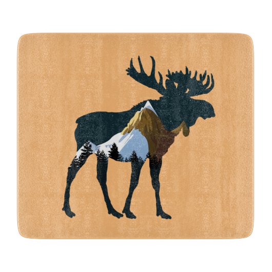 Nacht Bos Eland Snijplank (Voorkant)