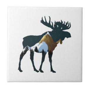 Nacht Bos Eland Tegeltje