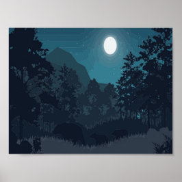 Nacht bos poster