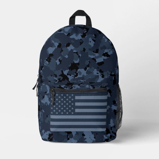 Nacht Camo Amerikaanse vlag Bedrukte Rugzak (Voorkant)