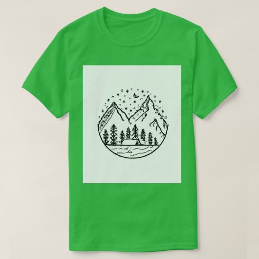 Nacht Camping Schilderij 2 T-shirt (Design voorkant)