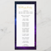 Nacht Celestial Sky Elegant Bruiloft Welkom Programmakaart (Achterkant)