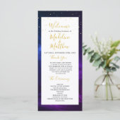 Nacht Celestial Sky Elegant Bruiloft Welkom Programmakaart (Staand voorkant)