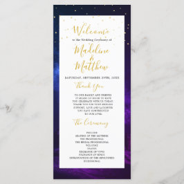Nacht Celestial Sky Elegant Bruiloft Welkom Programmakaart