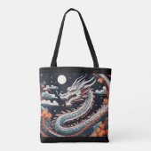 nacht draak boodschappentas tote bag (Achterkant)