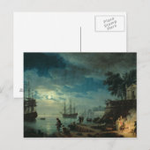Nacht: Een haven in Maanlicht, 1748 Briefkaart (Voorkant / Achterkant)