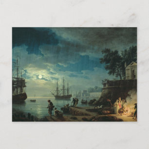 Nacht: Een haven in Maanlicht, 1748 Briefkaart