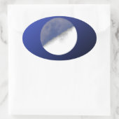 Nacht en Dag Moon Shot Ovale Sticker (Tas)