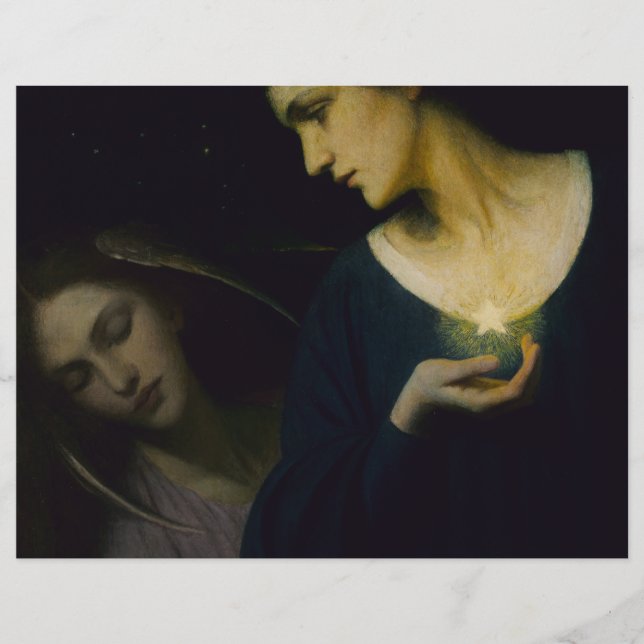 "Nacht en Haar Dochter Slaap" Scrapbook Papier (Voorkant)