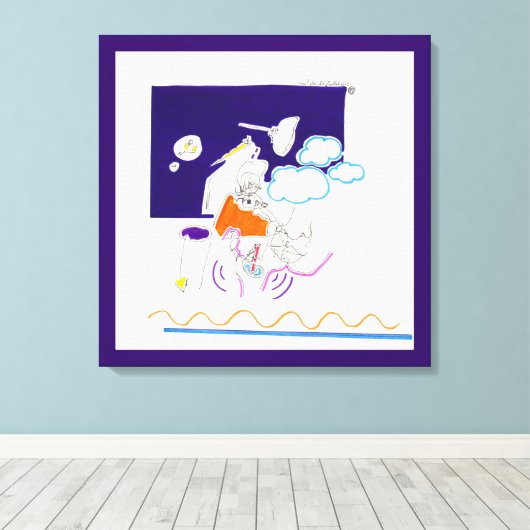 Nacht en Nap Drawings 11 Ze keek naar haar palm Canvas Afdruk (Insitu (Houten vloer))