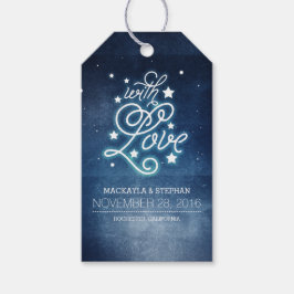 Nacht en sterren romantische bruiloft cadeaulabel