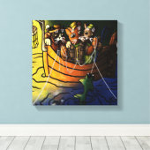 Nacht Geviste katten Canvas Afdruk (Insitu (Houten vloer))