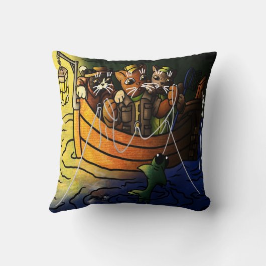 Nacht Geviste katten Kussen (Achterkant)